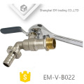 EM-V-B022 High quality steel handle brass bibcock Stainless steel hose connection tap